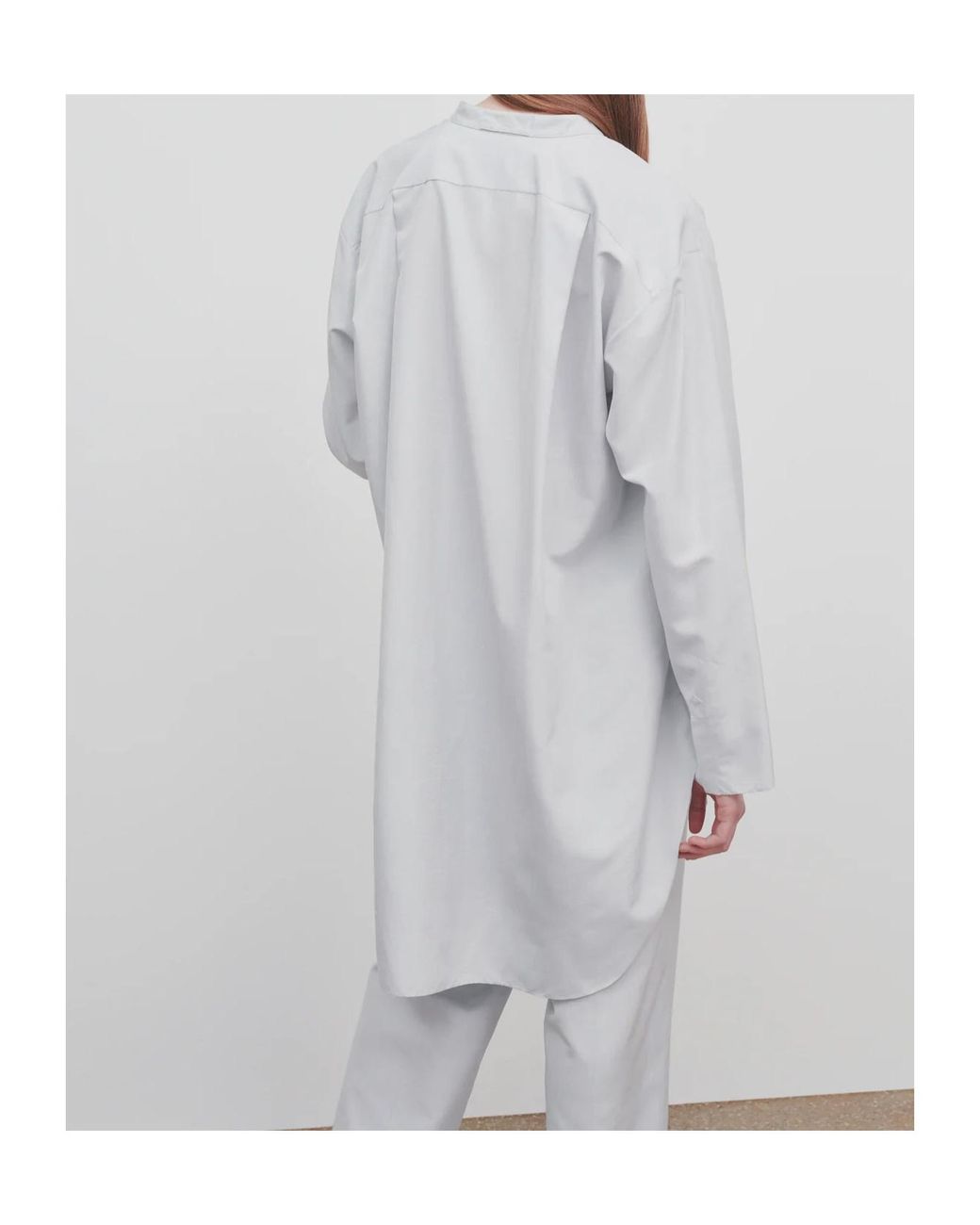 The Row White Long-Sleeve Silk Shirt