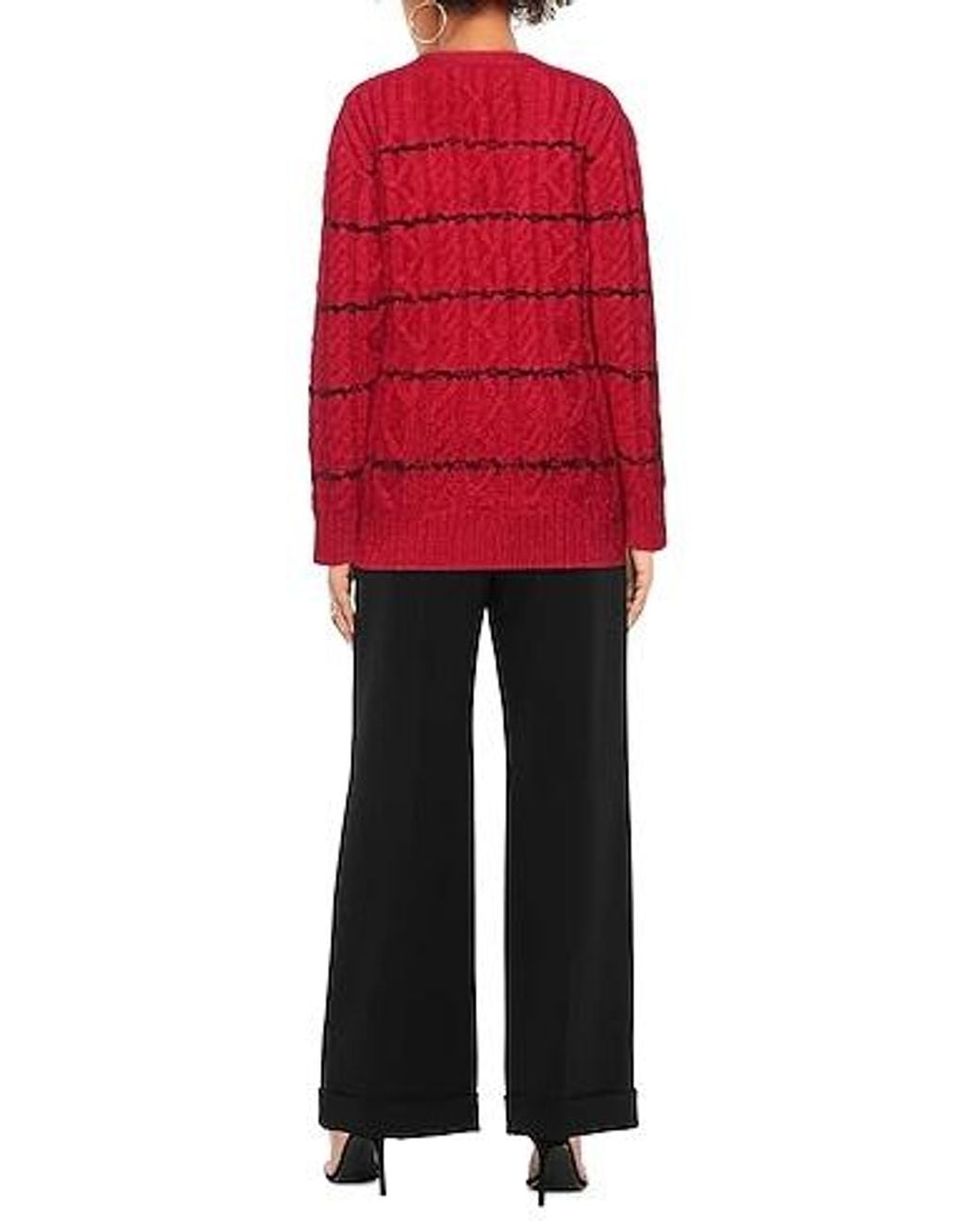 Saint Laurent Red Long-Sleeved Knitwear