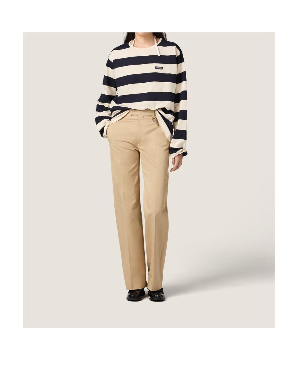 Miu Miu Blue Striped Jersey T-Shirt