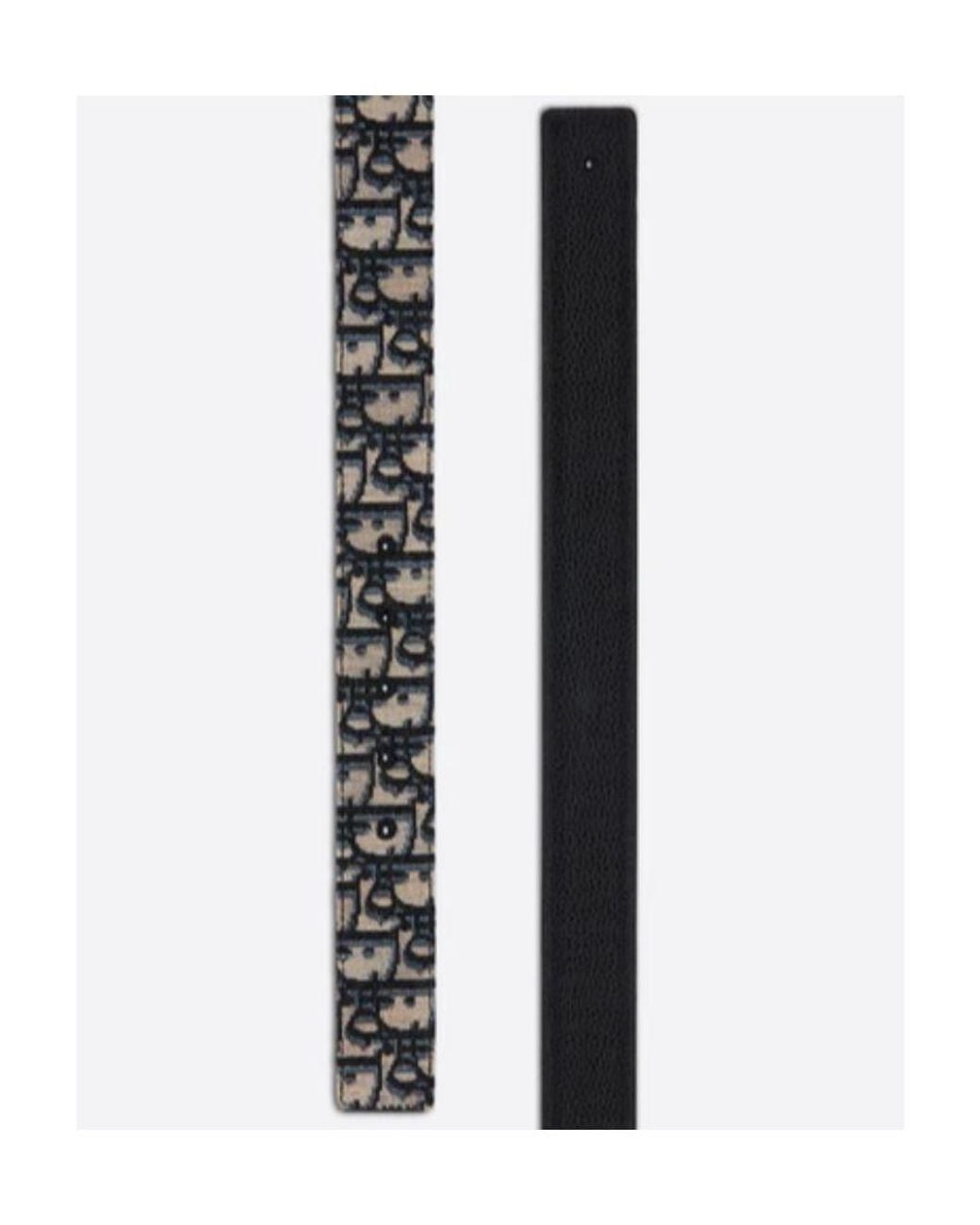 Dior White Reversible Belt Strap for men
