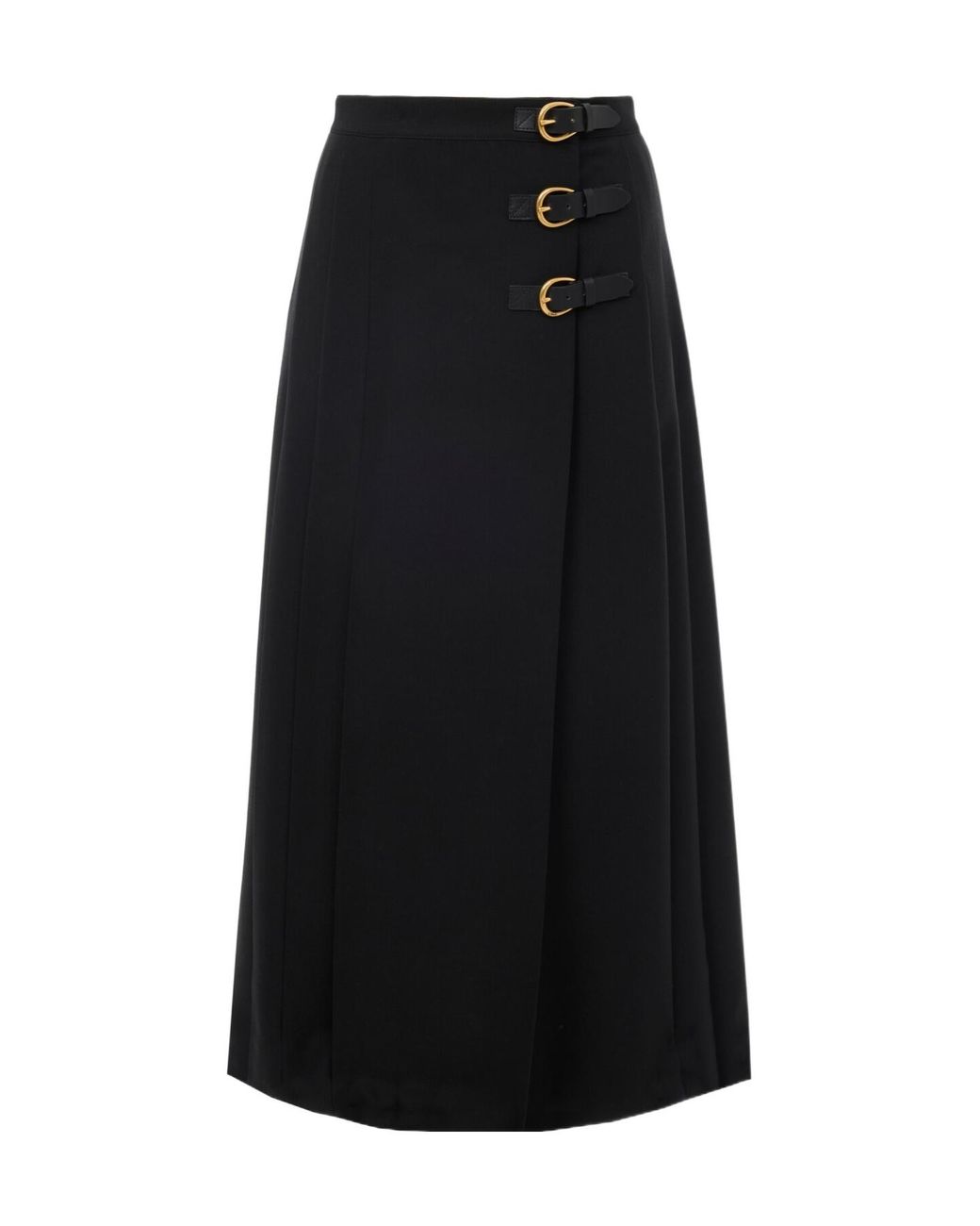 Chloé Black Pleated Midi Skirt