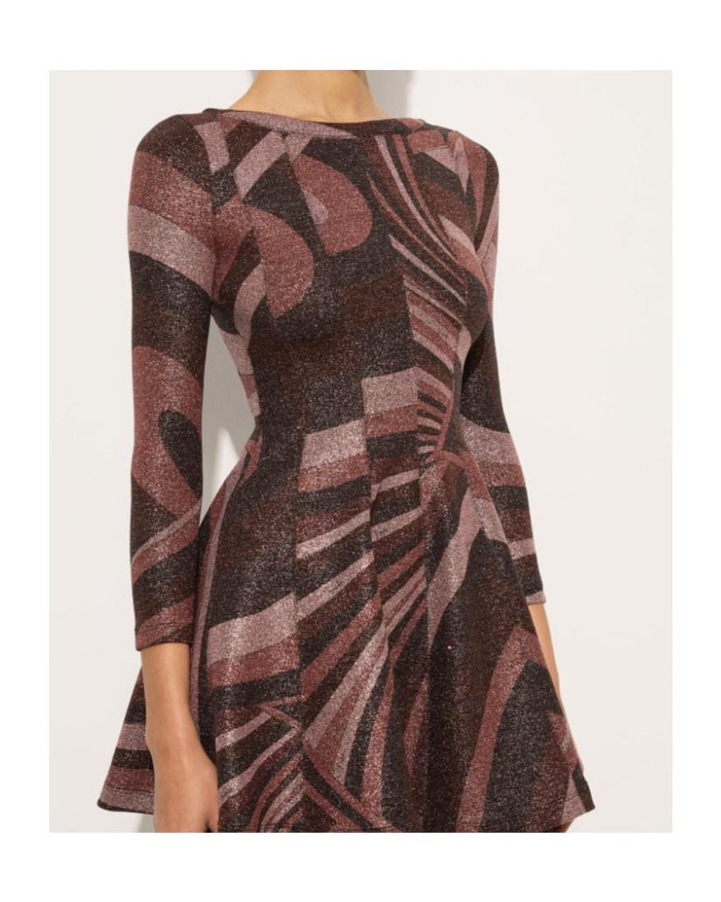 Emilio Pucci Brown Pucci Iride Print Lurex Jersey Dress