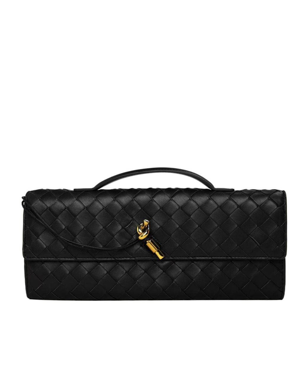 Bottega Veneta Black Woven Clutch