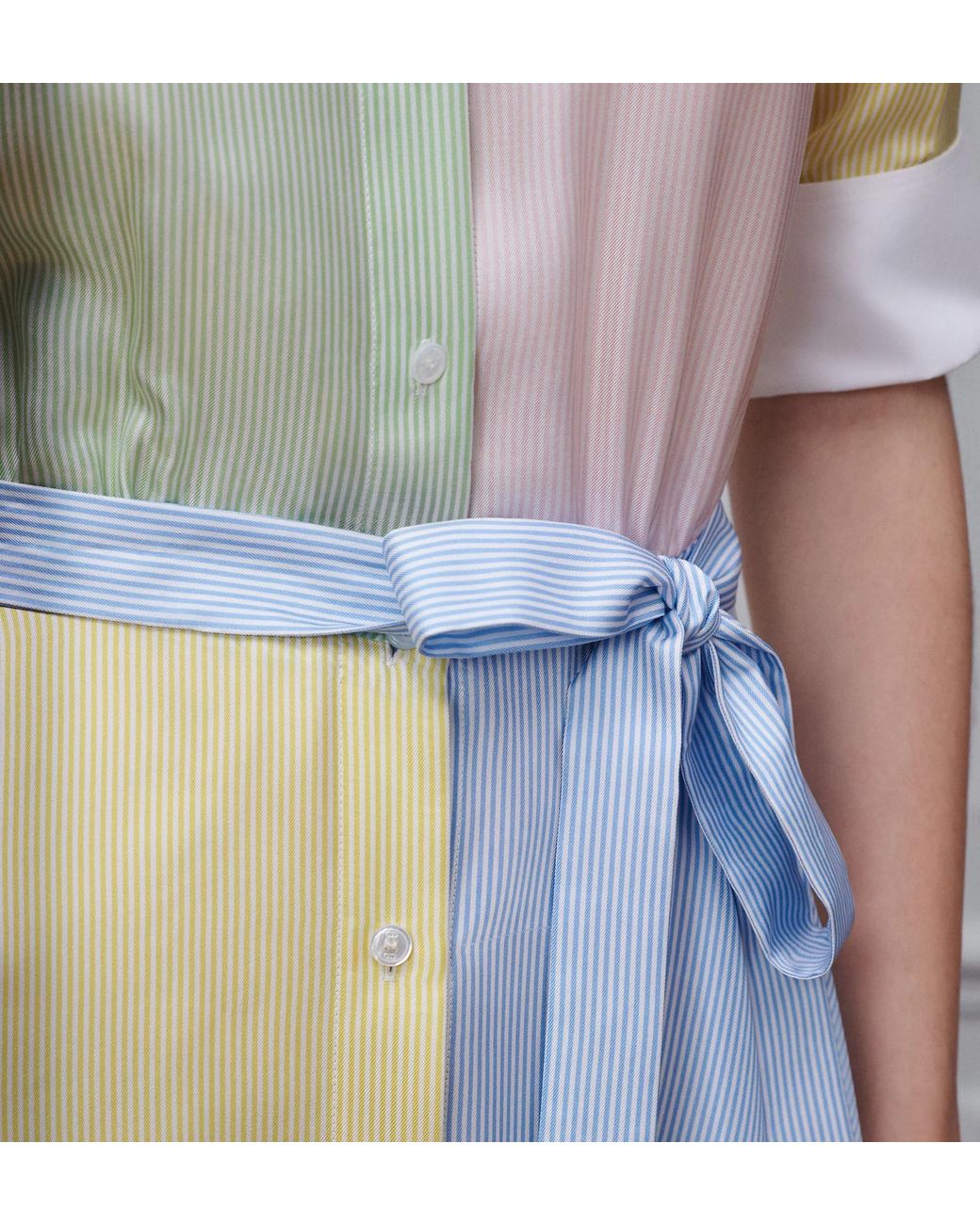 Dior Blue Iviera Mid-Length Belted Shirtdress