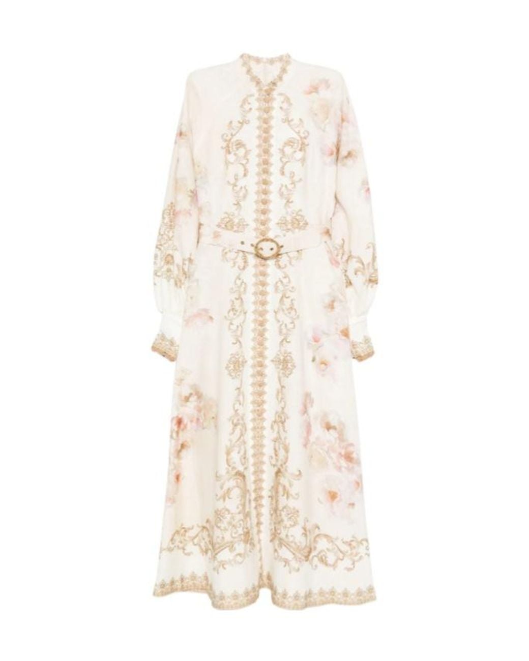 Zimmermann Natural 'Hypnotic Buttoned Midi' Dress
