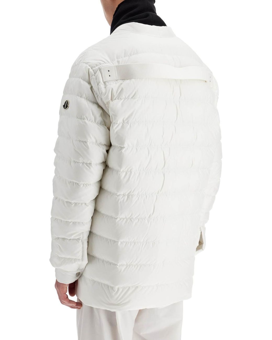 Moncler White Moncler Rick Owens V-Neck Padded Jacket for men