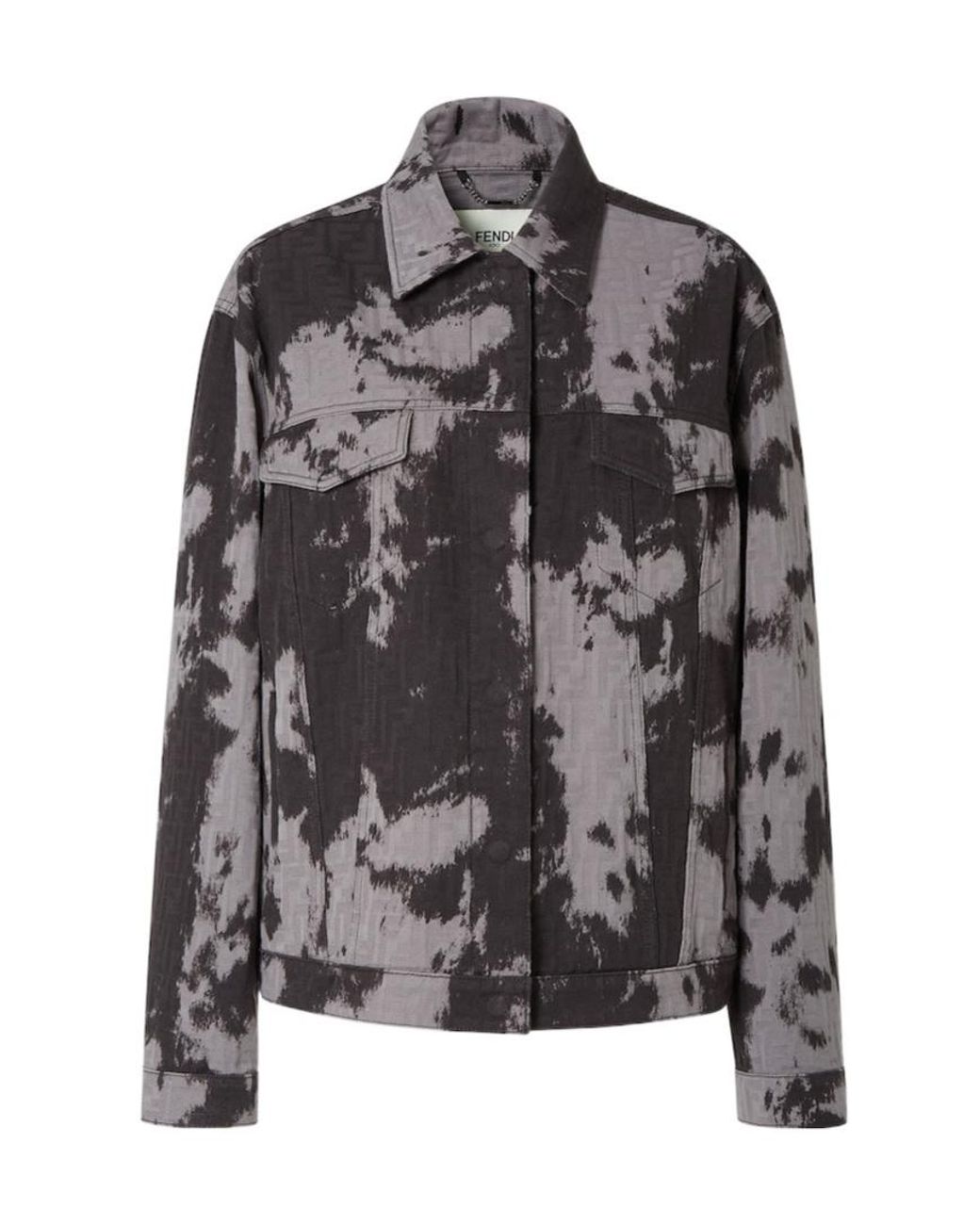Fendi Gray Animalier Ff Denim Jacket