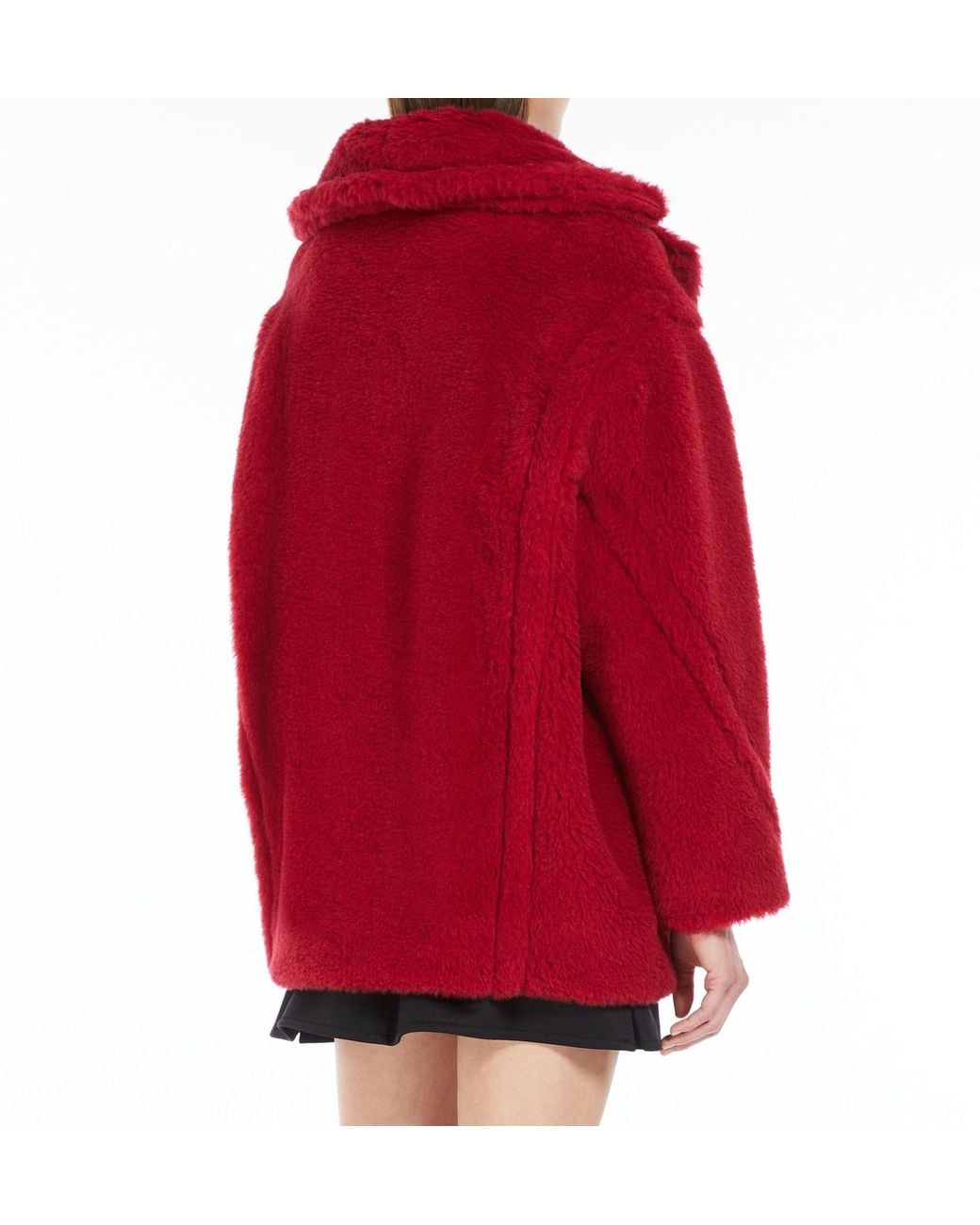 Max Mara Red Double-Breasted Long-Sleeved Coat