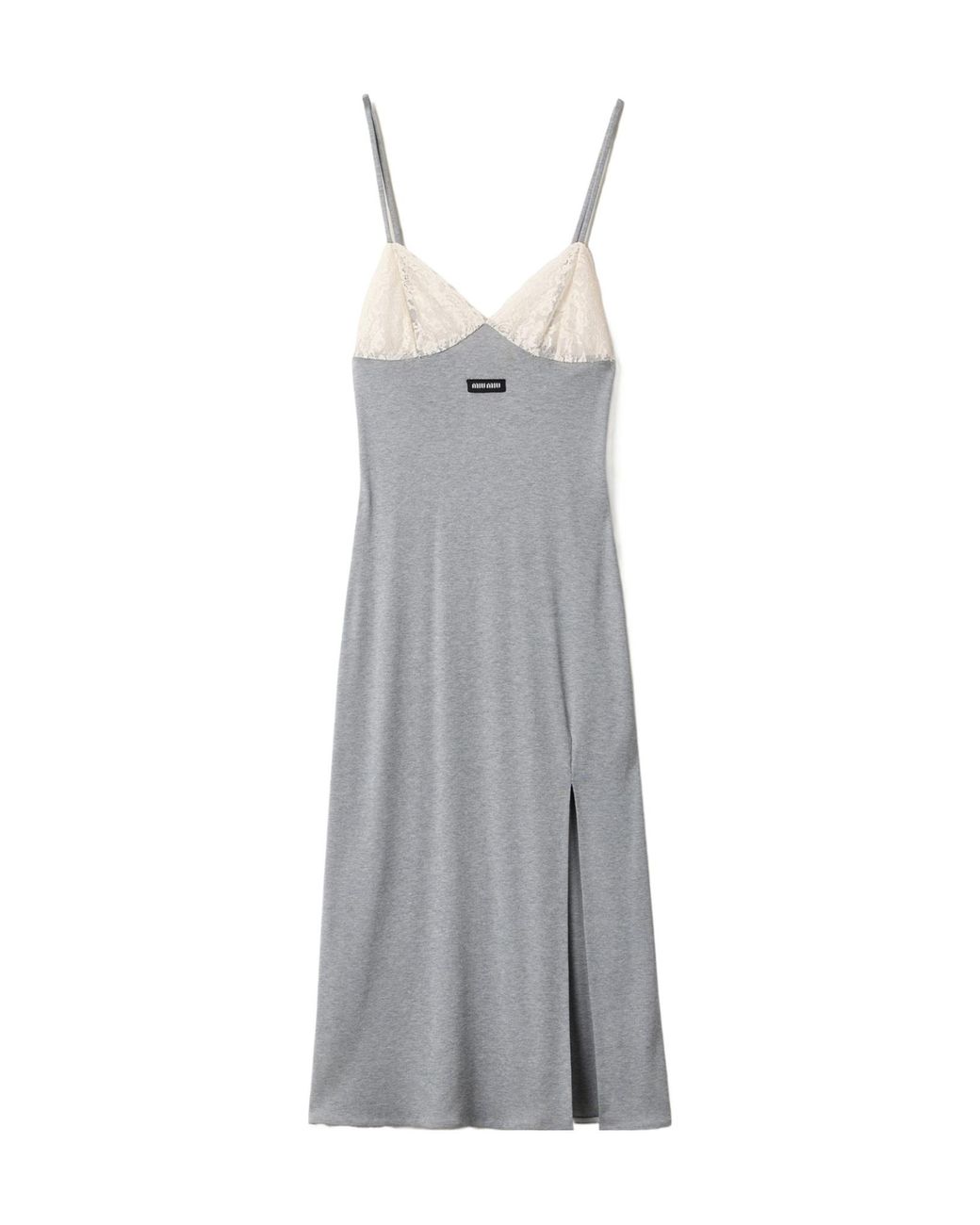 Miu Miu Gray Silk Jersey Dress