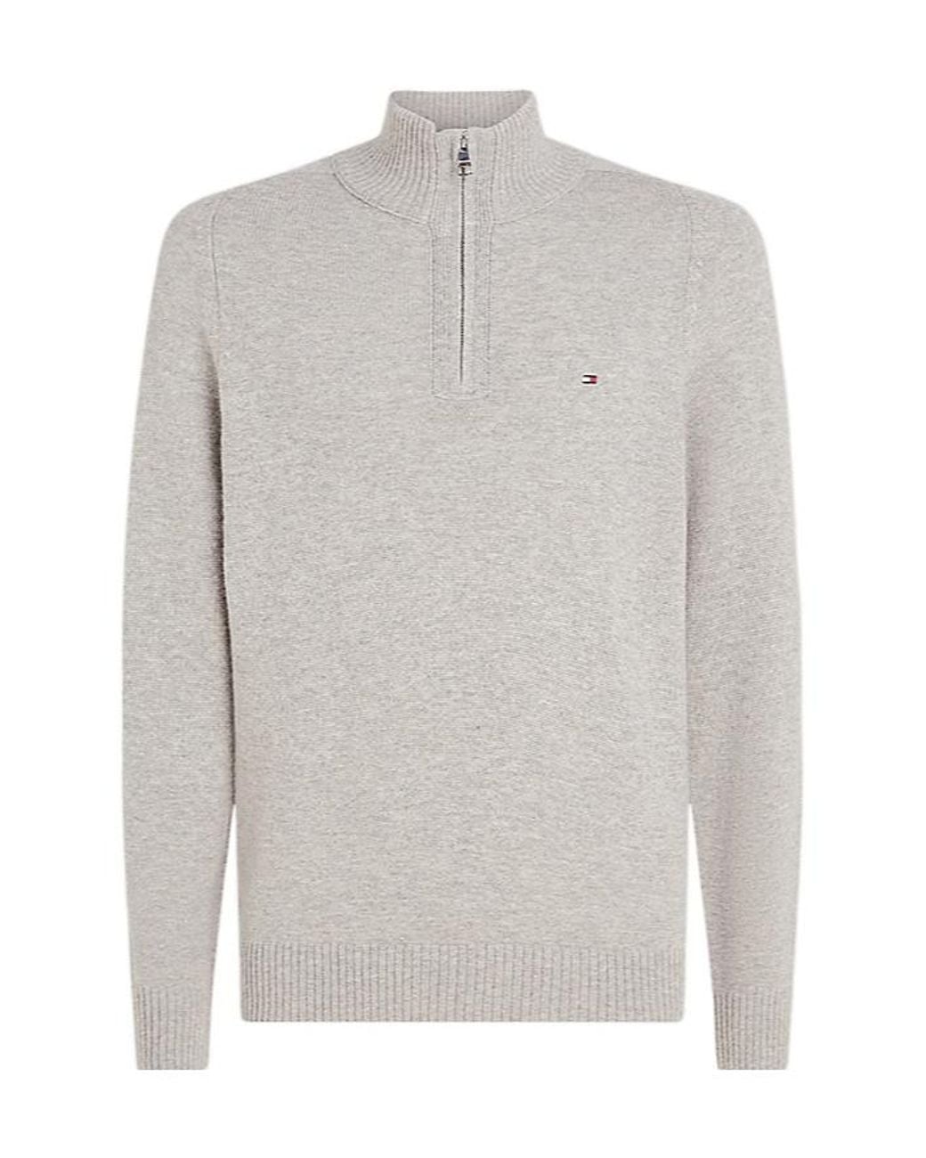 Tommy Hilfiger Gray Half-Zip Wool Sweater for men