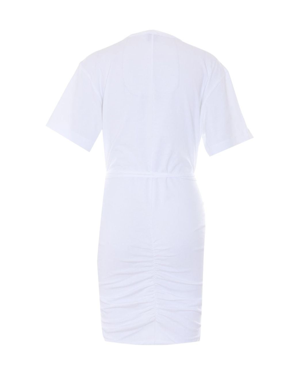 Pinko White Anguillara Ruched Mini Dress