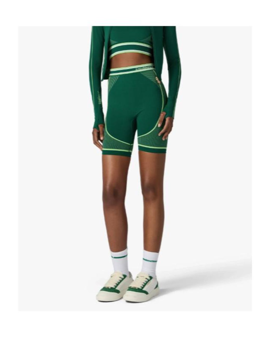 Casablanca Green Logo-Print Stretch-Design Shorts