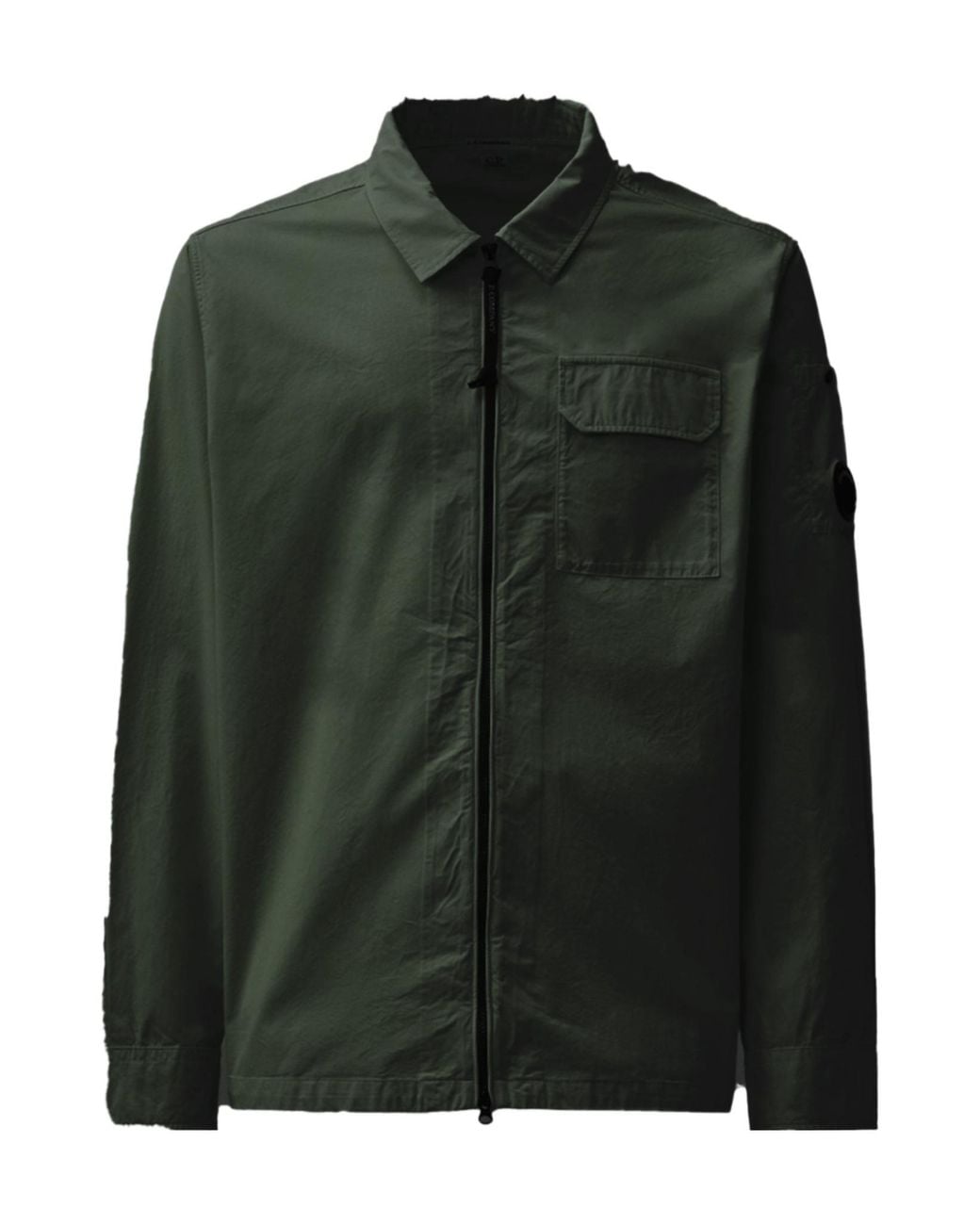 C P Company Green Cotton Gabardine Shirt for men