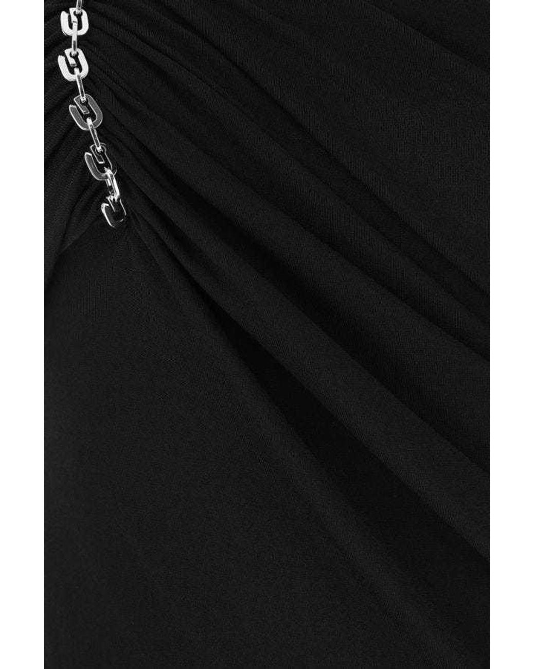 Givenchy Black G Link One-Shoulder Dress
