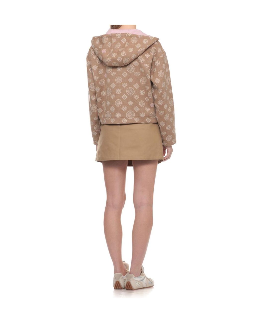 Casablanca Natural Monogram Zip-Up Hoodie