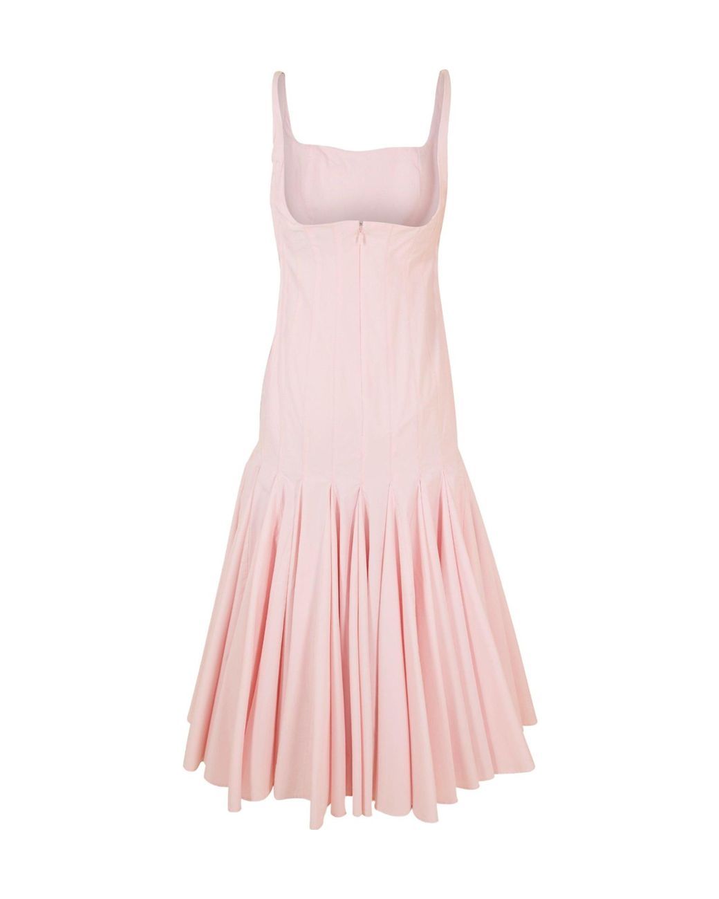 Jacquemus Pink Boned Waist Strap Flared Midi Dress