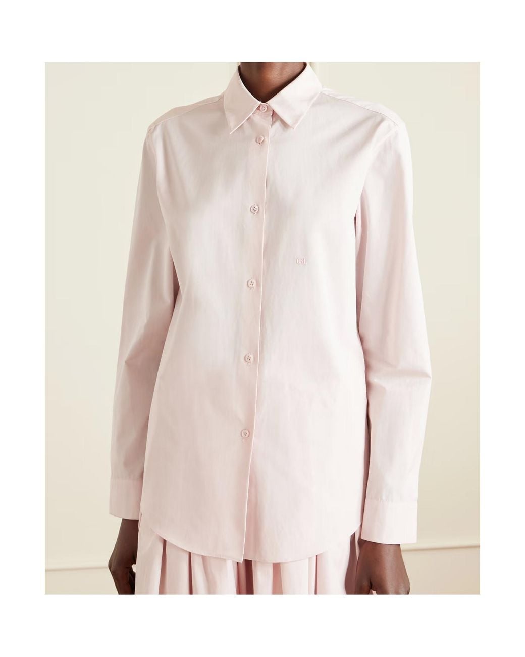 Gabriela Hearst Pink Reyes Cotton-Poplin Shirt