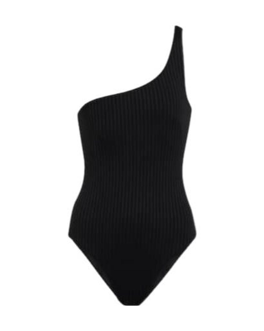 Melissa Odabash Black One-Shoulder Design Swimsuit