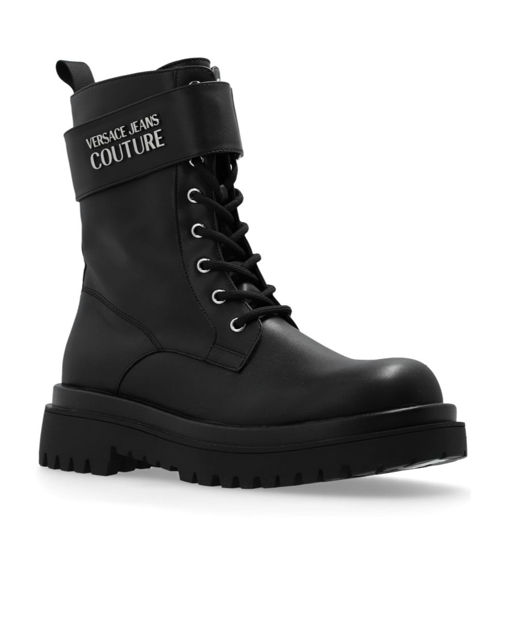 Versace Jeans Black Couture Drew Lace-Up Boots