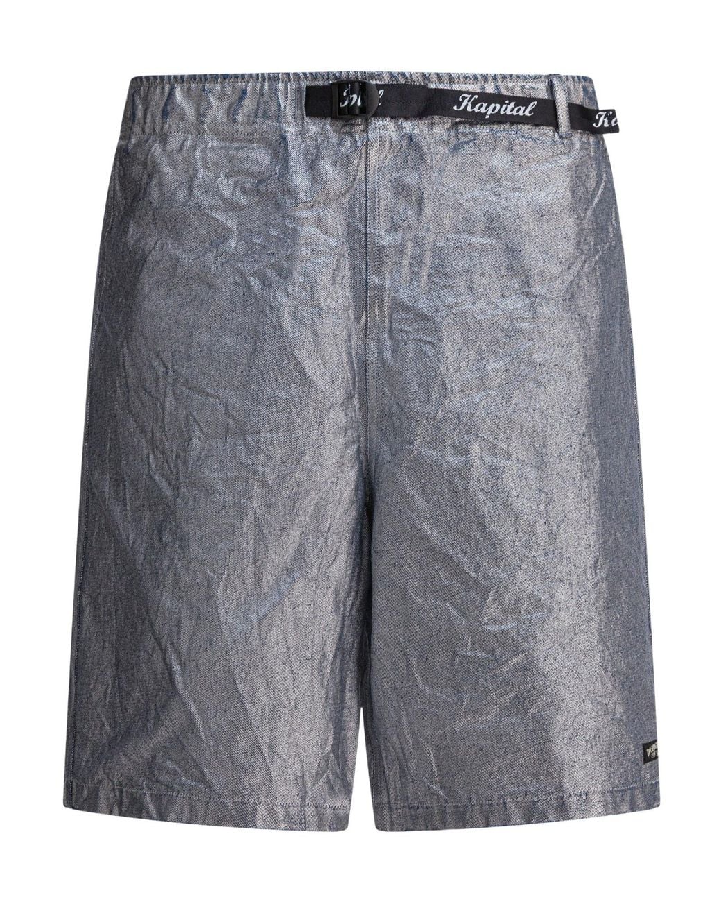 Kapital Gray 12Oz Metallic-Effect Bermuda Shorts for men