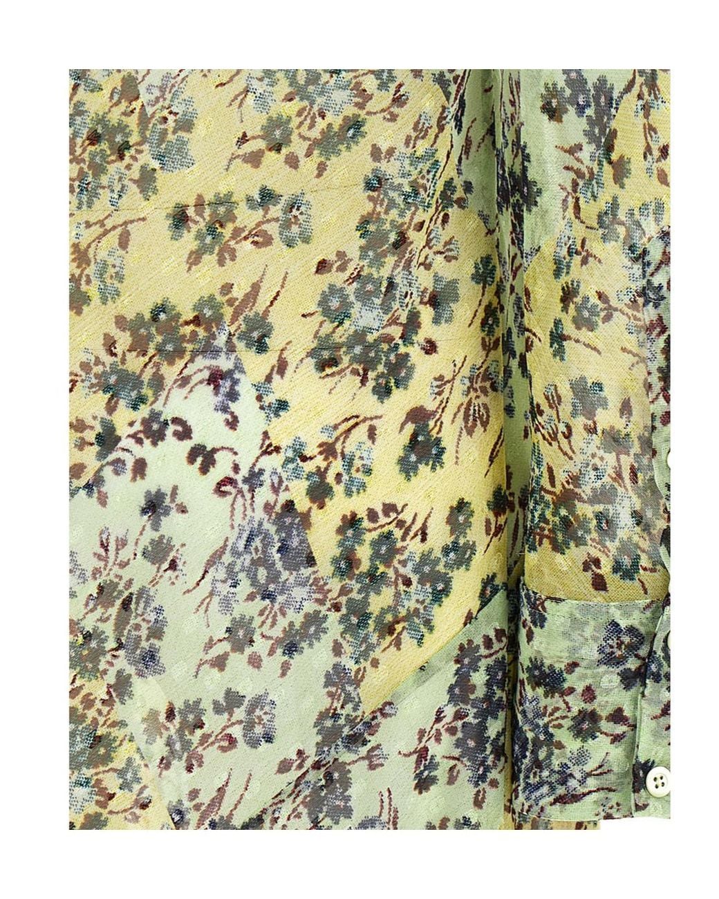 Dries Van Noten Metallic Dalima Floral Shirt Dress