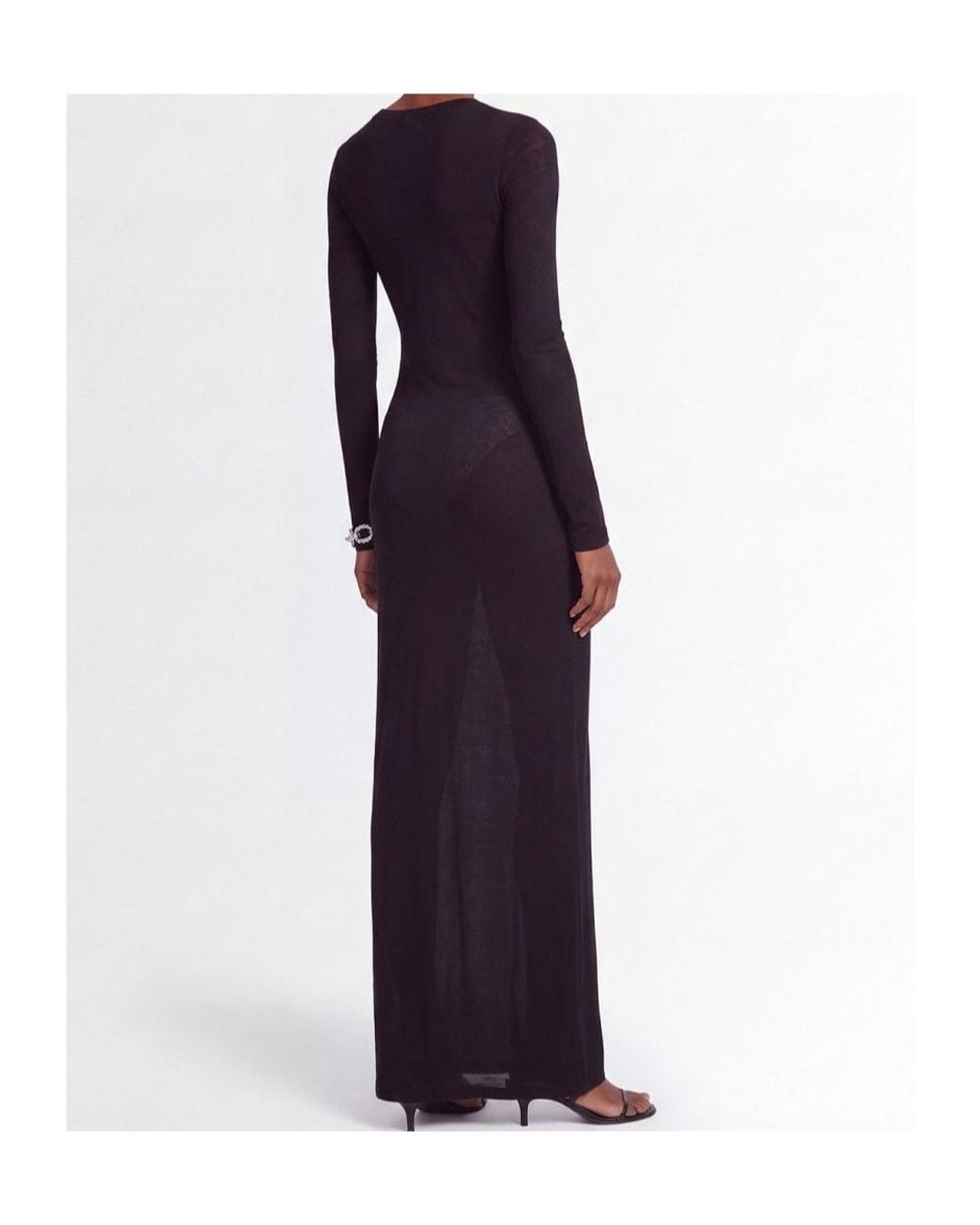 7 For All Mankind Black Long-Sleeved Dress