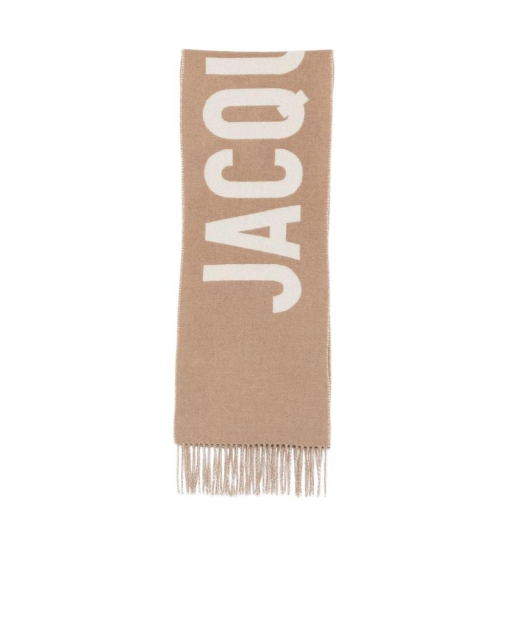 Jacquemus Natural Logo Wool Scarf for men