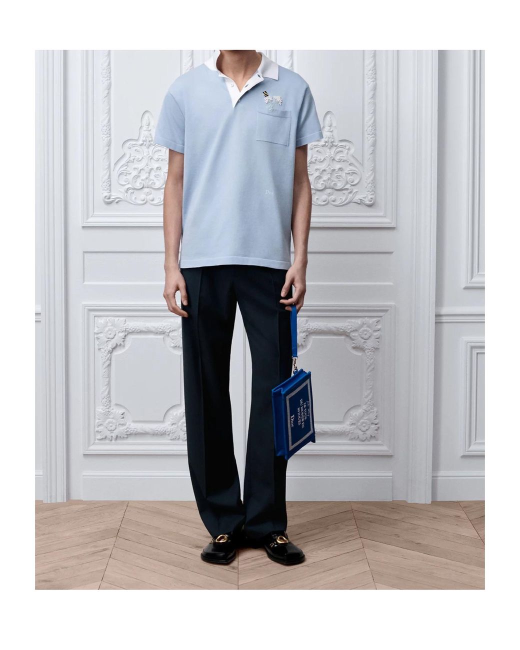 Dior Blue A5 Triangle Pouch for men
