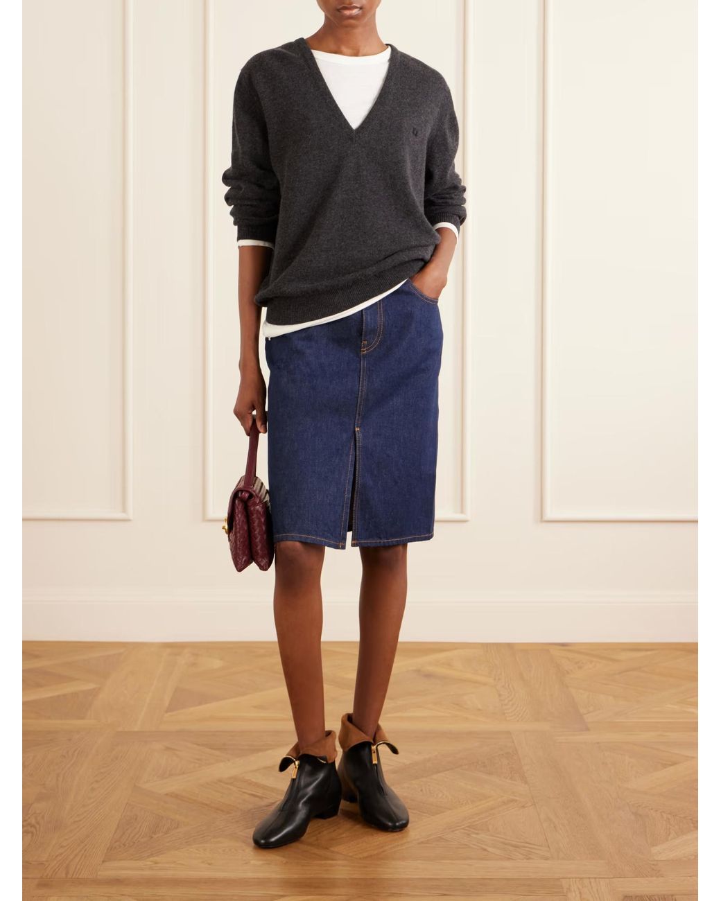 Blazé Milano Blue Highland Embroidered Wool And Cashmere Blend Sweater