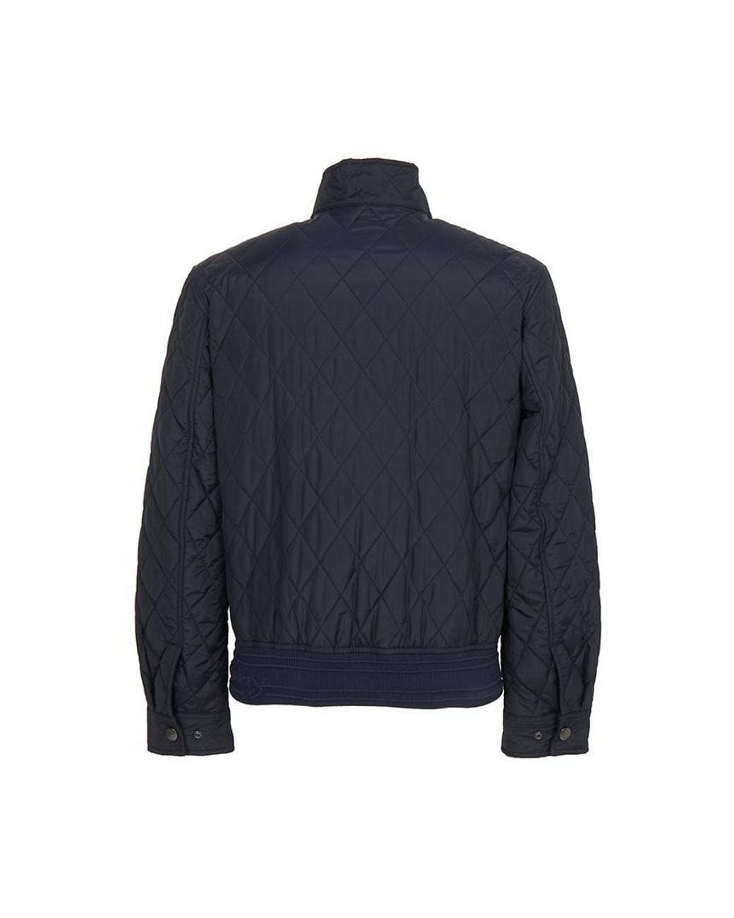 Burberry Blue Quilted Zip-Up Jacket for men