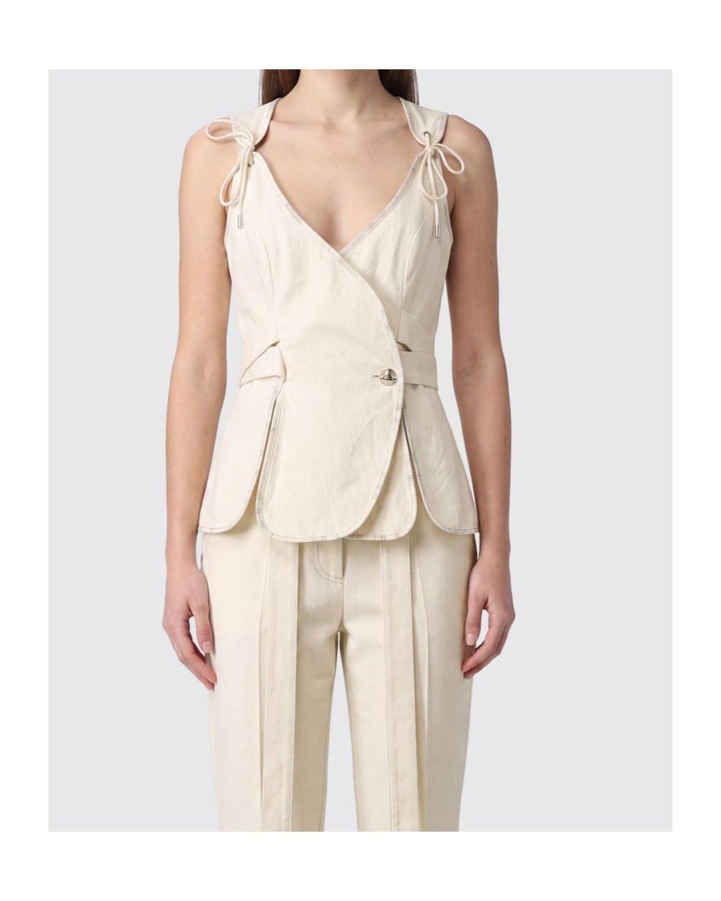 Vivienne Westwood Natural Roxy Wrap-Design Peplum Top