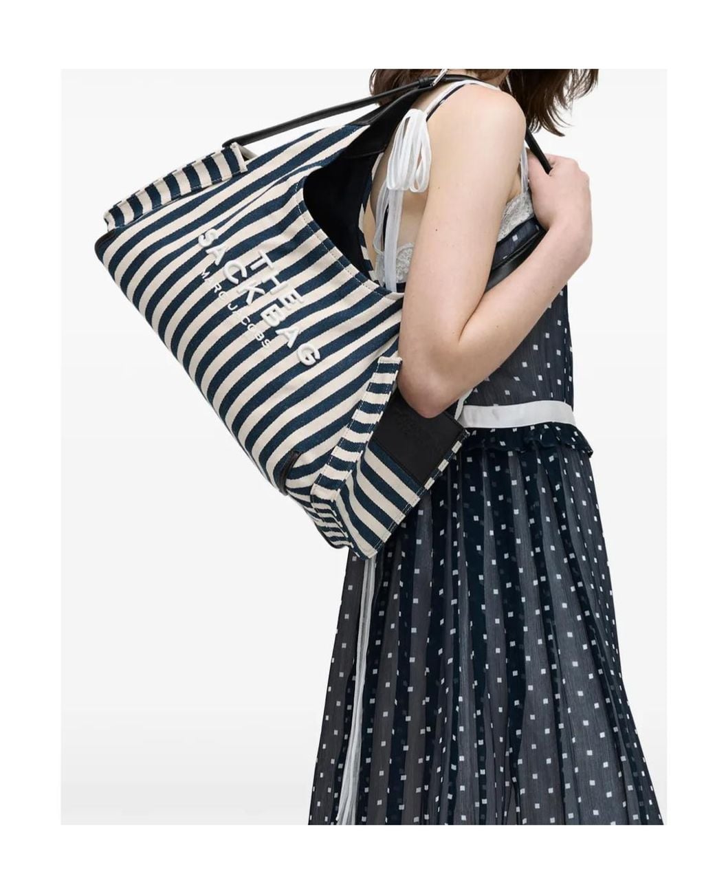 Marc Jacobs Black The Stripe Belted Sack Bag