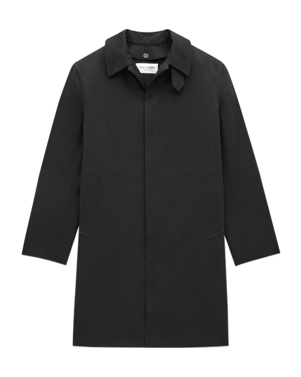 Saint Laurent Black Mackintosh Coat for men