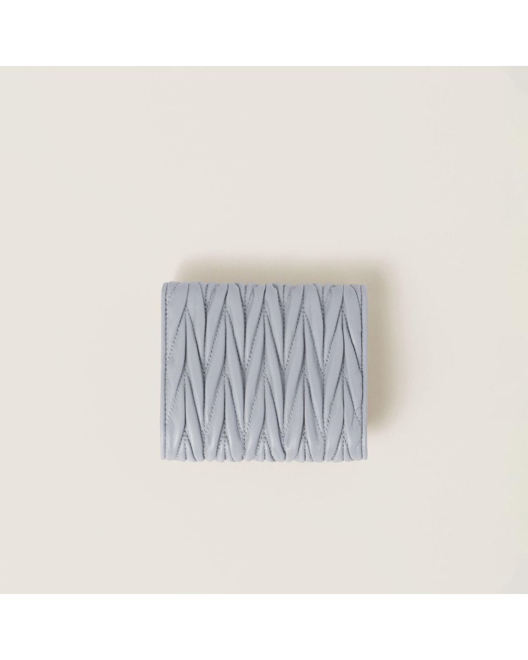 Miu Miu White Matelassé Nappa Leather Small Wallet