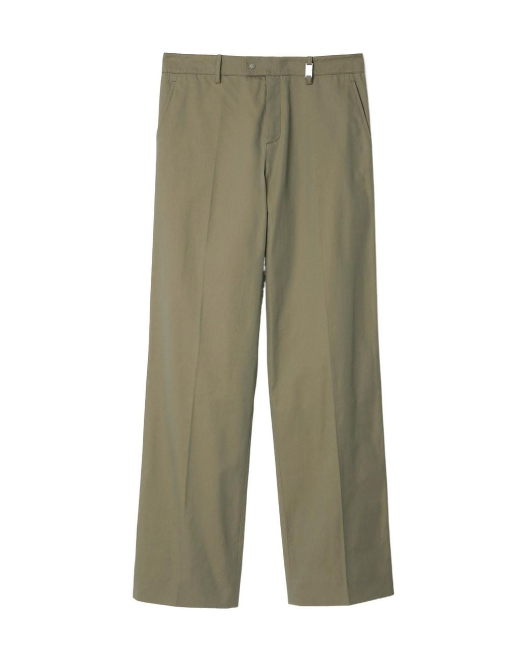Burberry Green Mid Rise Straight-Leg Trousers for men