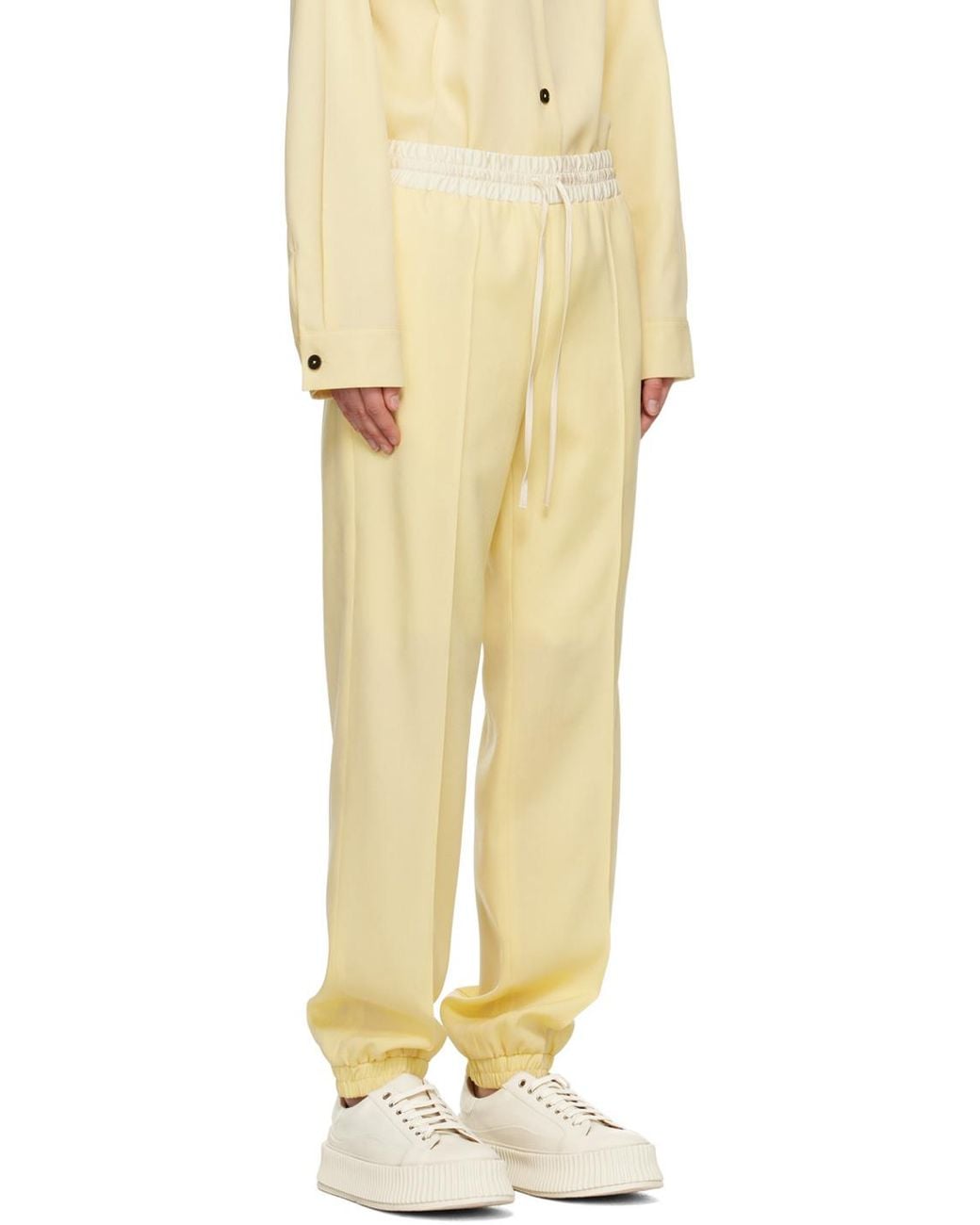 Jil Sander Yellow High Waist Drawstring Track Pants