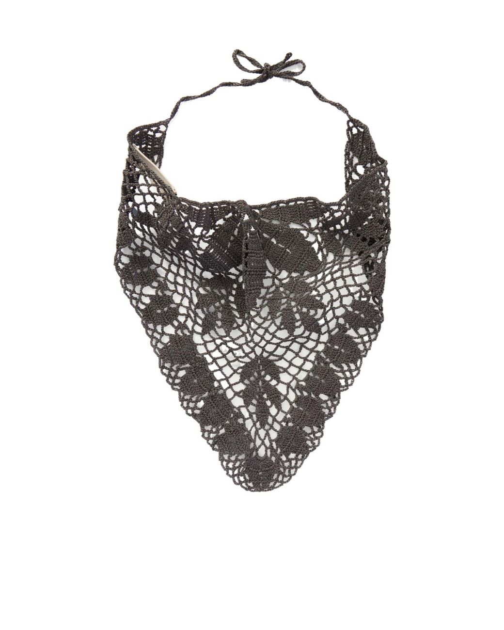 Magda Butrym Black Crocheted Cotton Scarf