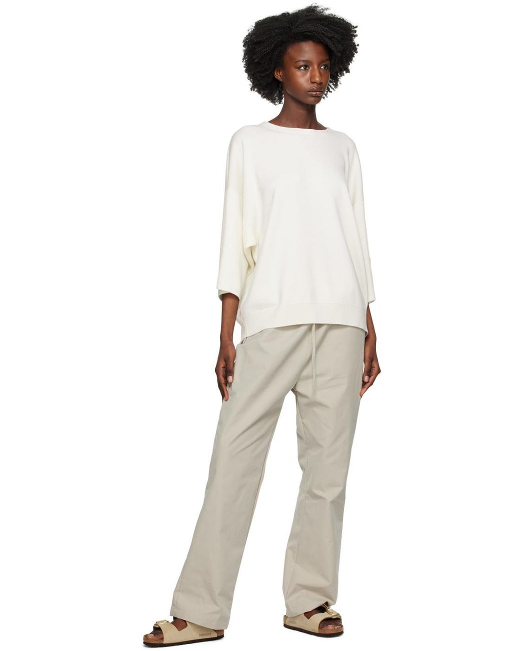 Birkenstock White Arizona Big Buckle Slip-On Sandals