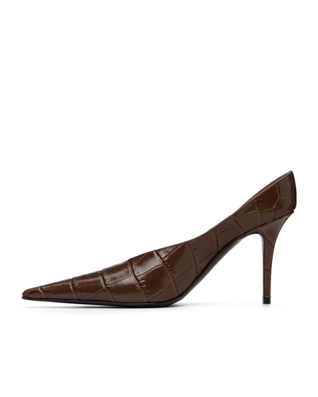 AMINA MUADDI Brown Pointed-Toe High Heels