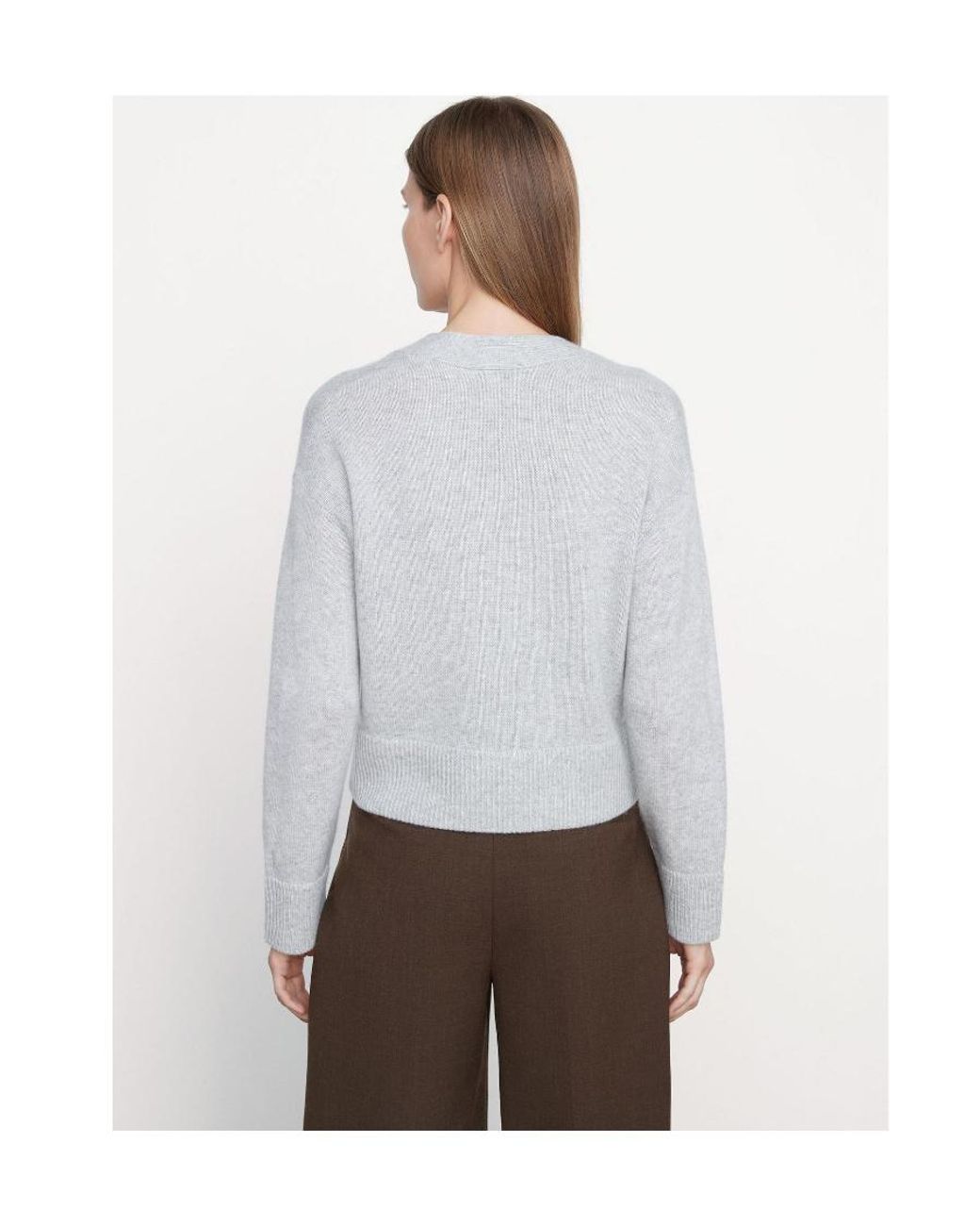 Vince Gray Button-Up Knitted Cardigan