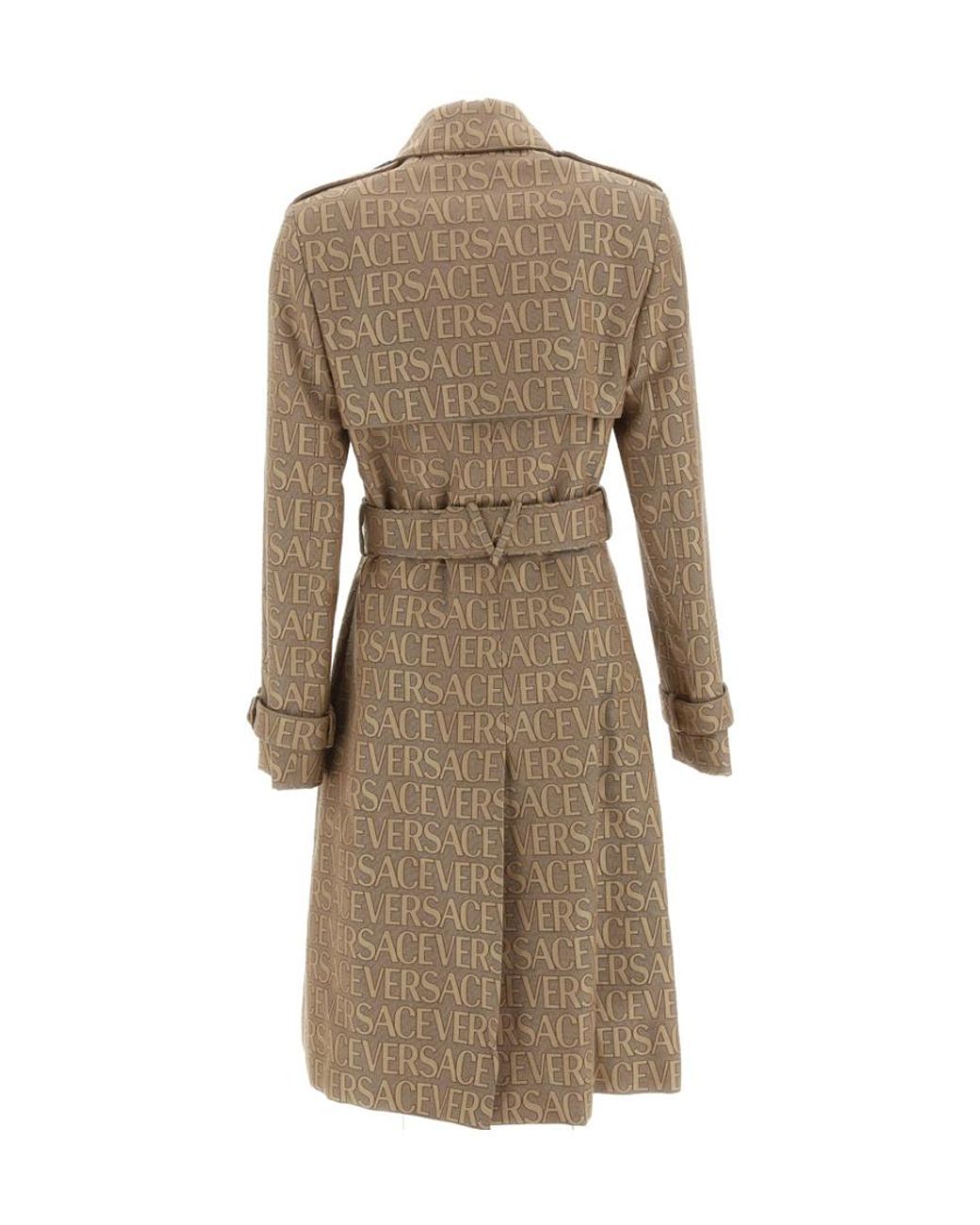 Versace Allover-Jacquard Double Breasted Trench Coat in