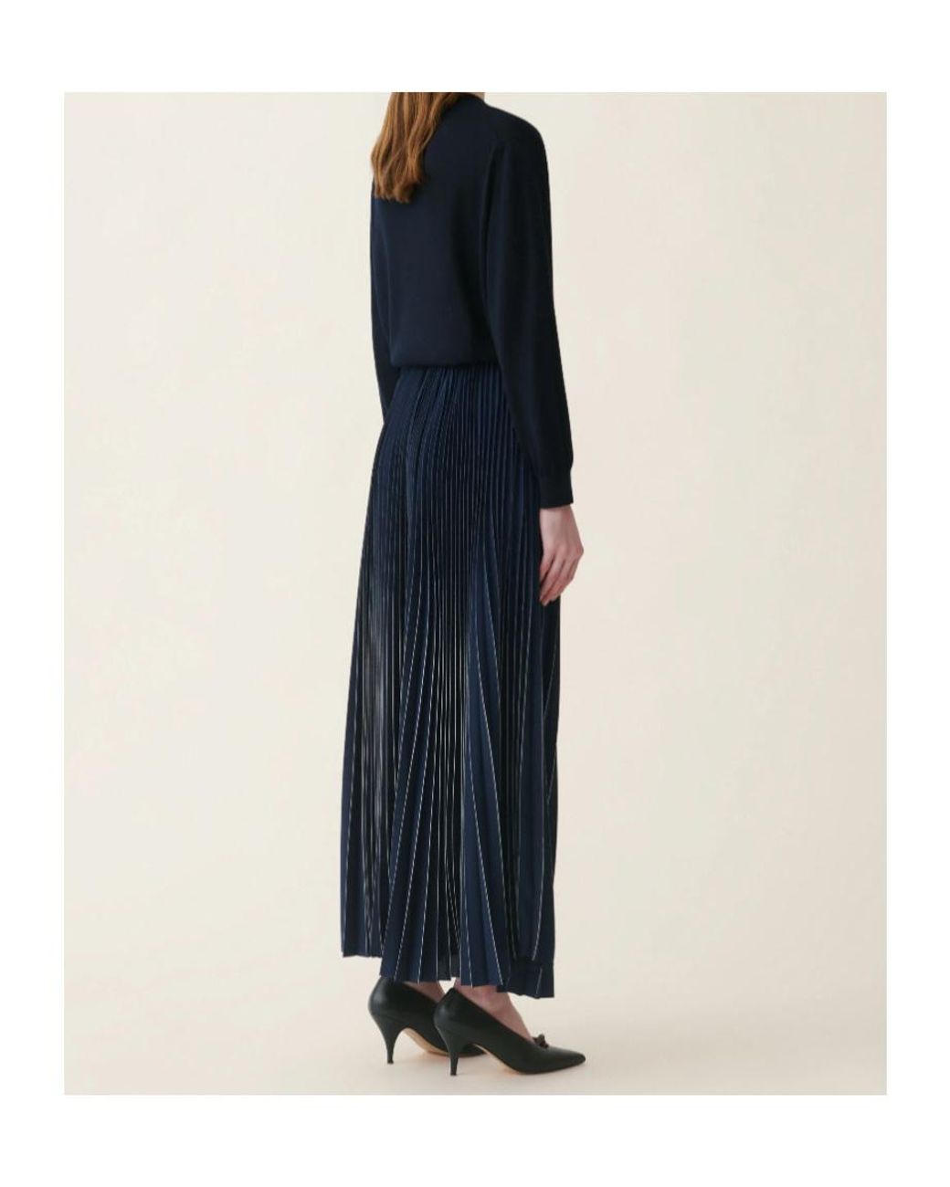 Fabiana Filippi Blue Pleated Maxi Skirt