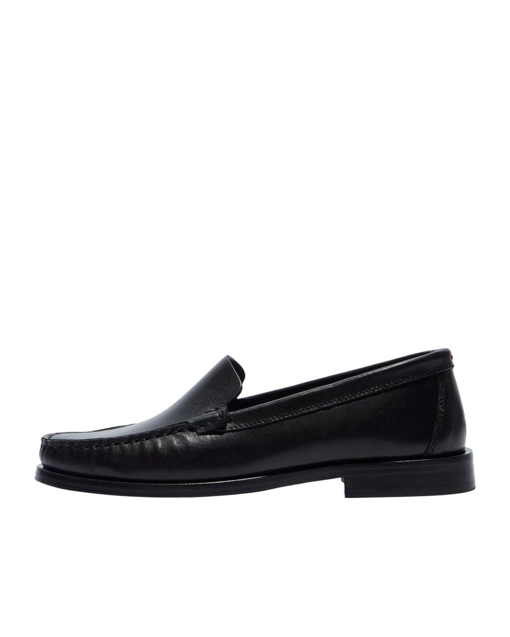 Aeyde Black Glossy Slip-On Loafer