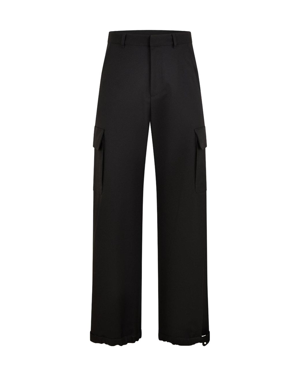 Off-White c/o Virgil Abloh Black High-Waisted Wide-Leg Cargo Trousers for men