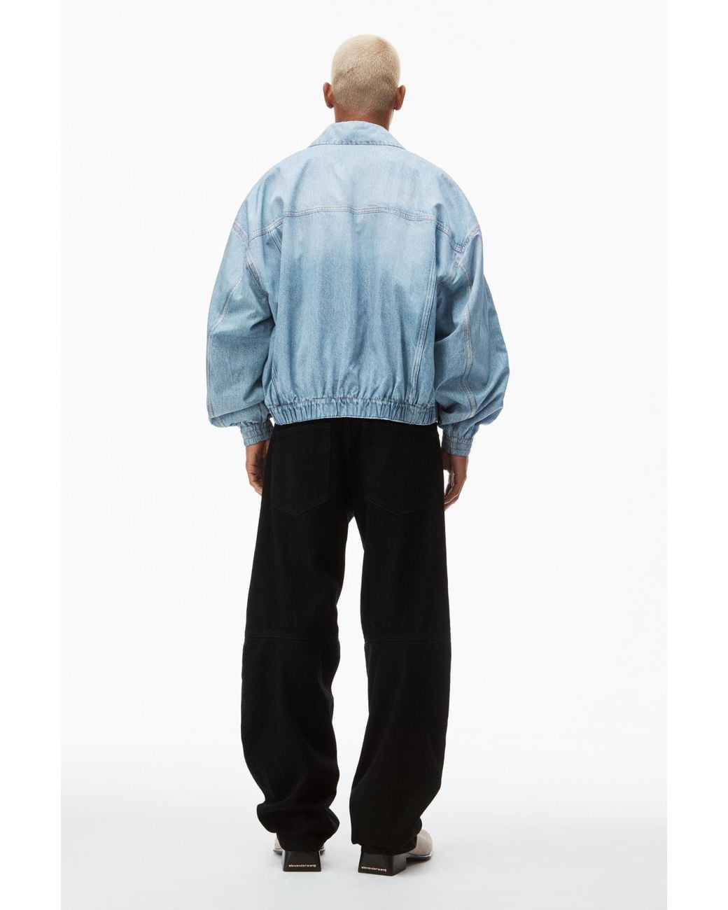 Alexander Wang Blue Denim Bomber Jacket
