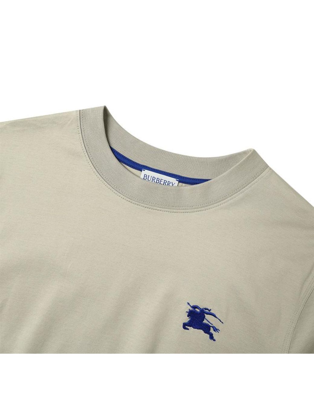 Burberry Natural Ekd-Embroidered Crewneck T-Shirt for men