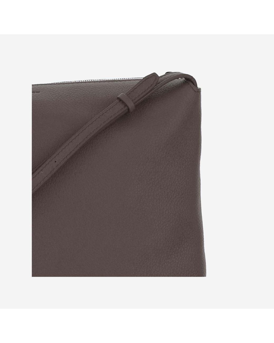 The Row Brown Zipper Shoulder Bag