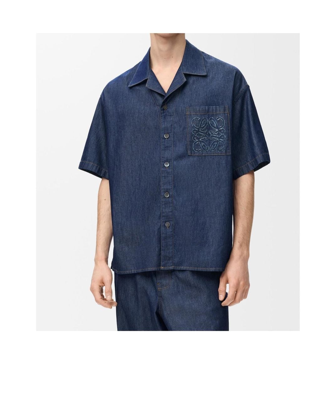 Loewe Blue Short Sleeved Shirt for men