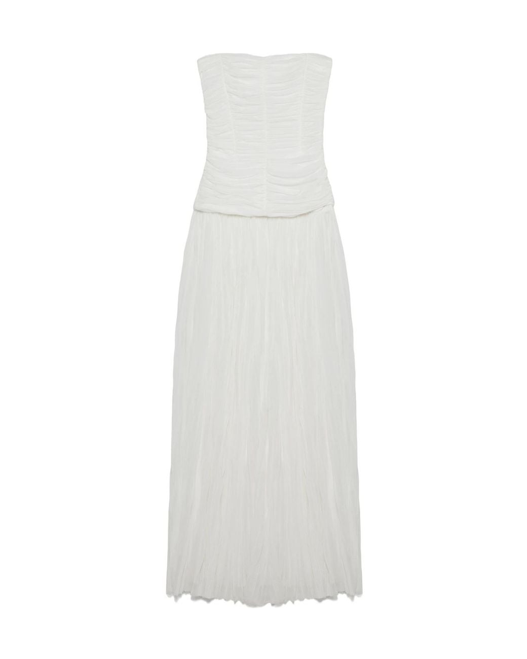 Jonathan Simkhai White Danielle Crinkle Jersey Bustier Gown
