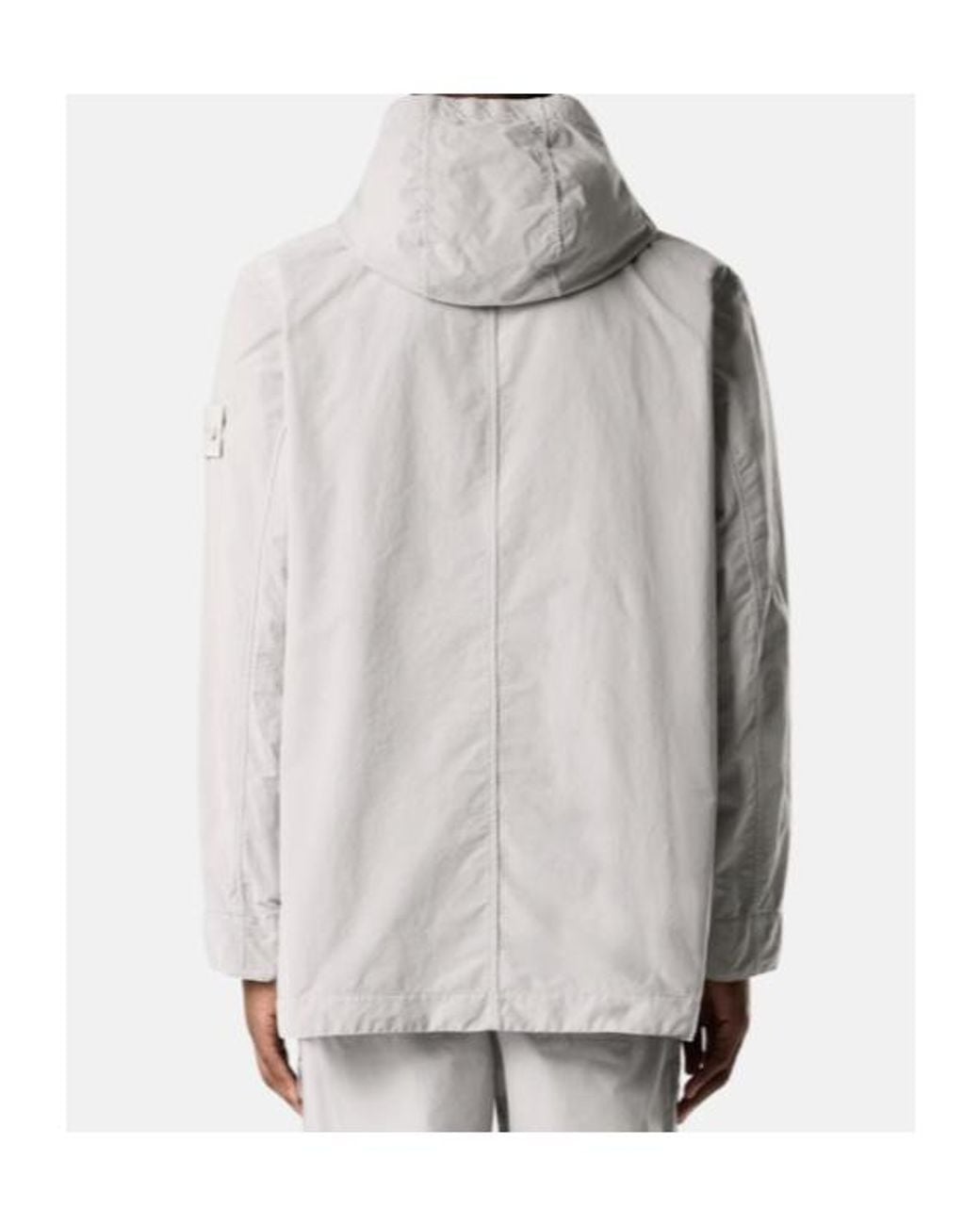 Stone Island Gray David Light-Tc Hooded Logo-Patch Jacket for men